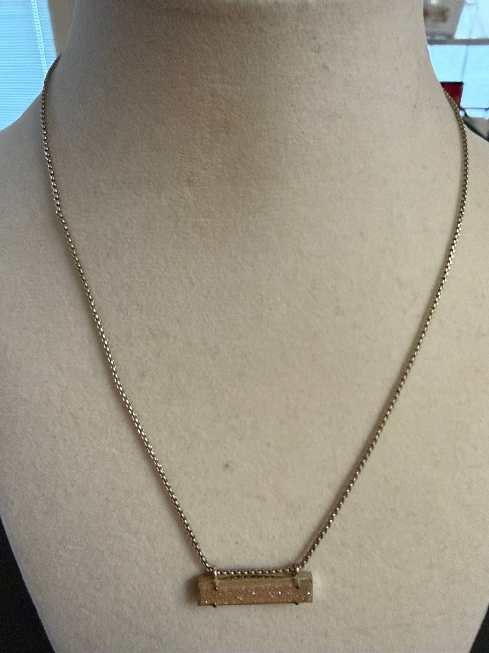 Kendra Scott Gold Tone Bar Pendant Necklace